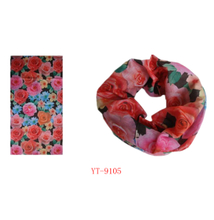 Mixed Color Flower Design Scarf (YT-9105)