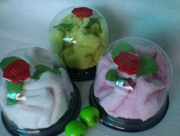 Flower Shaped Cake Towel, 100% Cotton Material (YT-1909)