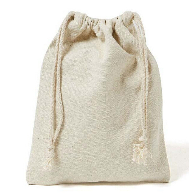 Logo Printed Cotton Drawstring Bag