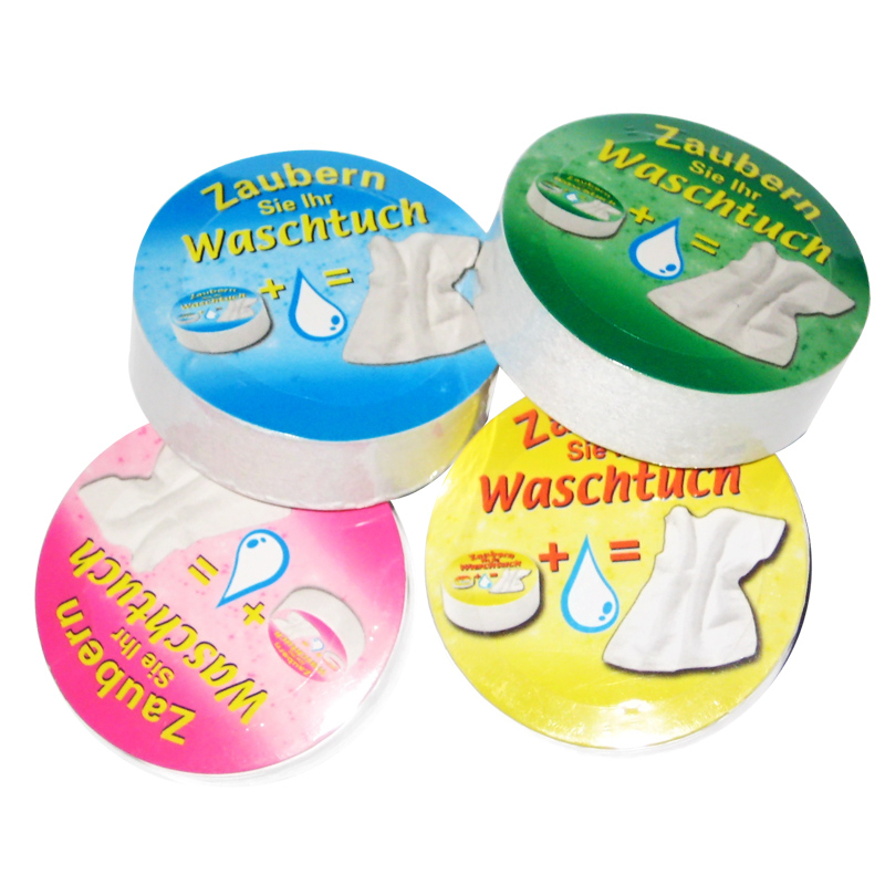 Promotional Towel in Round Shape with Your Design Print on Cardboard (YT-665)