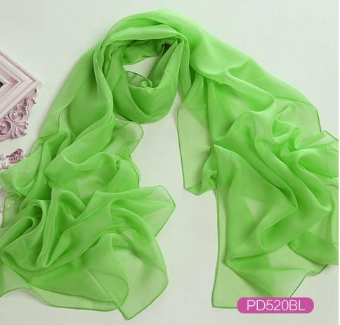 Chiffon Solid Color Long Scarf with Label as YT-PD505L
