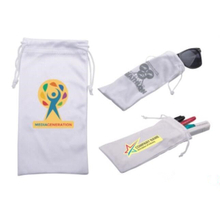 Microfiber collection drawstring bag with logo printed for your promotion