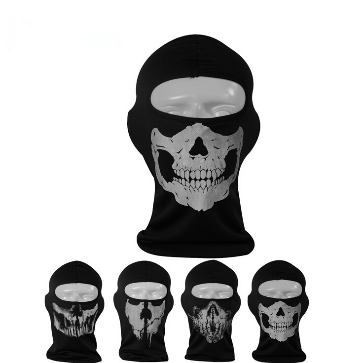 Black Net Skull Face Mask Head Cover CS Cap