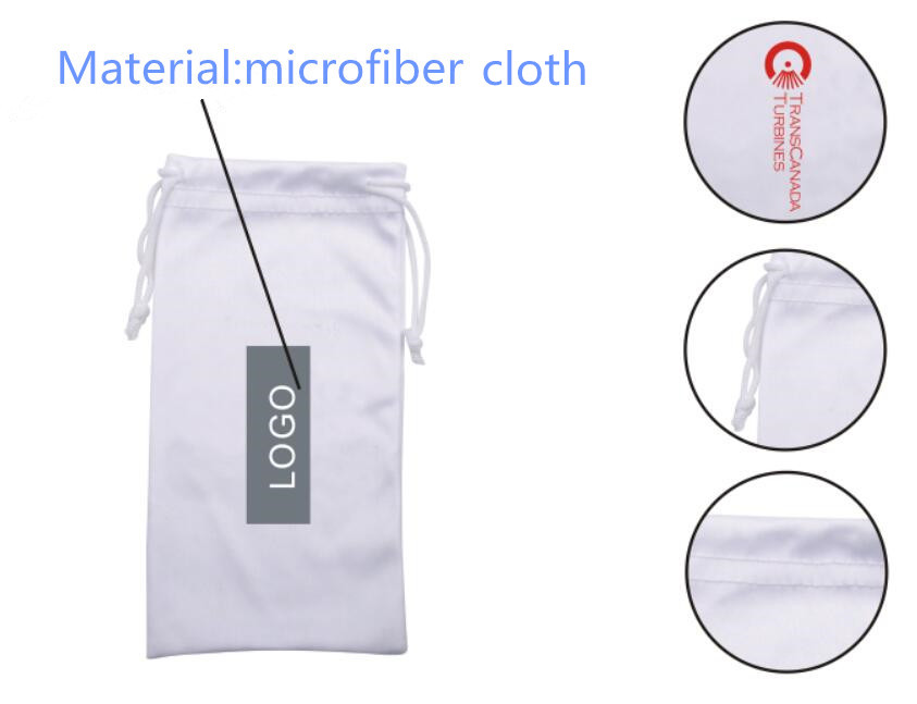 Microfiber collection drawstring bag with logo printed for your promotion
