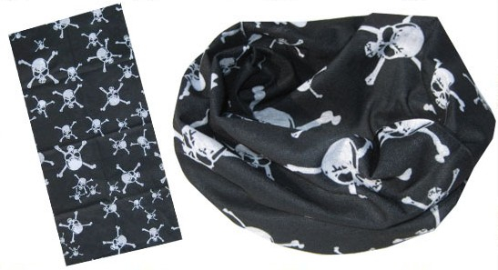 Multifunctional Scarf in black and white skull design (YT-892)