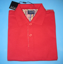CVC Material Polo Shirt, Short Sleeves in Red Color as YT-2802